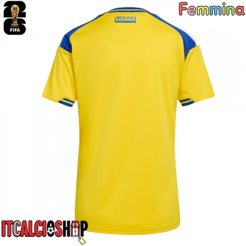 Svezia Prima Maglia Femmina Mondiali 2026 Manica Corta